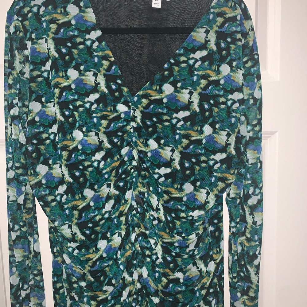 Vibrant Long Sleeve Patterned Dress